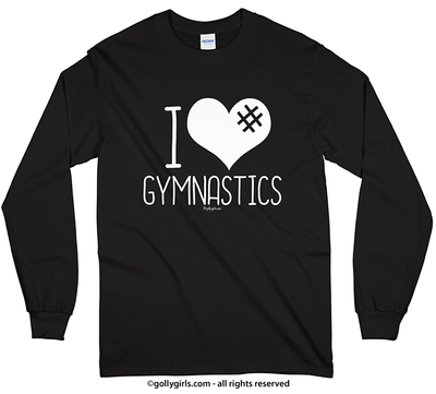 I Hashtag Heart Gymnastics Long Sleeve T-Shirt (Youth-Adult) - Golly Girls