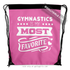 Gymnastics is My Favorite Pink Drawstring Backpack - Golly Girls