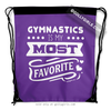 Gymnastics is My Favorite Purple Drawstring Backpack - Golly Girls