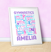 Golly Girls: Purple Typography Personalized Gymnastics 16" x 20" Poster