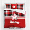 Red and Black Plaid Gymnastics Personalized Comforter Or Set - Golly Girls