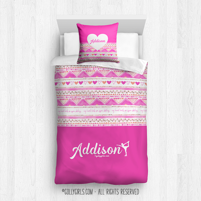 Golly Girls: My Heart Beats Personalized Figure Skating Comforter Or Set