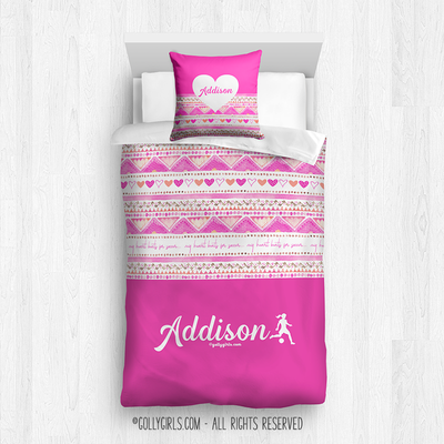 Golly Girls: My Heart Beats Personalized Soccer Comforter Or Set