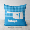 Personalized Hometown Charm Blue Dance Throw Pillow - Golly Girls
