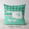 Personalized Hometown Charm Mint Dance Throw Pillow - Golly Girls