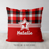 Personalized Red and Black Plaid Karate Throw Pillow - Golly Girls