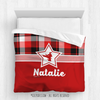 Red and Black Plaid Karate Personalized Comforter Or Set - Golly Girls