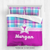 Golly Girls: Bubblegum Plaid Martial Arts Personalized Comforter Or Set