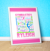 Golly Girls: Personalized Pastel Gymnastics Typography 16" x 20" Poster