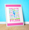 Golly Girls: Personalized Pastel Figure Skating Typography 16" x 20" Poster