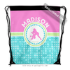Golly Girls: Personalized Tri-Pastel Tile Softball Drawstring Backpack