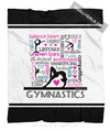 Words of Gymnastics Typography Fleece Throw Blanket - Golly Girls