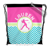 Golly Girls: Personalized Multi-Color Chevron Softball Drawstring Backpack