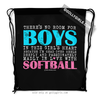 Golly Girls: No Room For Boys Softball Drawstring Backpack
