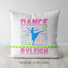Personalized Dance Pastel Typography Throw Pillow - Golly Girls