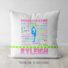 Personalized Figure Skating Pastel Typography Throw Pillow - Golly Girls