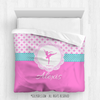 Golly Girls: Personalized Pink Fleur-De-Lis and Polka-Dots Dance Comforter Or Set