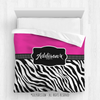 Golly Girls: Personalized Zebra Stripes Hot Pink Dance Comforter Or Set