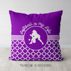 Purple Quatrefoil Softball is my Life Throw Pillow - Golly Girls