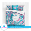 Golly Girls: Teal Tie Dye Softball Personalized Comforter Or Set