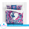 Golly Girls: Deep Blue Tie Dye Dance Personalized Comforter Or Set