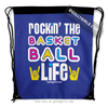 Golly Girls: Rockin' The Basketball Life Blue Drawstring Backpack