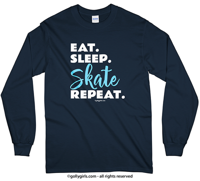 Eat Sleep Skate Long Sleeve T-Shirt (Youth-Adult) - Golly Girls