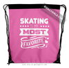Skating is My Favorite Pink Drawstring Backpack - Golly Girls