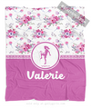 Golly Girls: Floral and Lace Personalized Soccer Fleece Throw Blanket