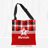 Personalized Red and Black Plaid Soccer Tote Bag - Golly Girls