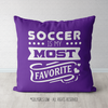 Soccer is My Favorite Purple Throw Pillow - Golly Girls