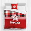 Red and Black Plaid Soccer Personalized Comforter Or Set - Golly Girls