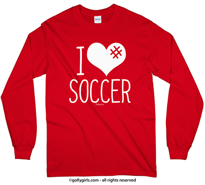 I Hashtag Heart Soccer Long Sleeve T-Shirt (Youth-Adult) - Golly Girls