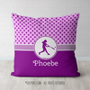 Pink With Purple Stars Personalized Softball Throw Pillow - Golly Girls
