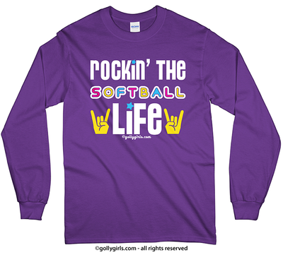 Golly Girls: Rockin' the Softball Life Long Sleeve T-Shirt (Youth-Adult)