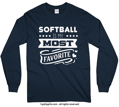 Softball is My Favorite Long Sleeve T-Shirt (Youth-Adult) - Golly Girls