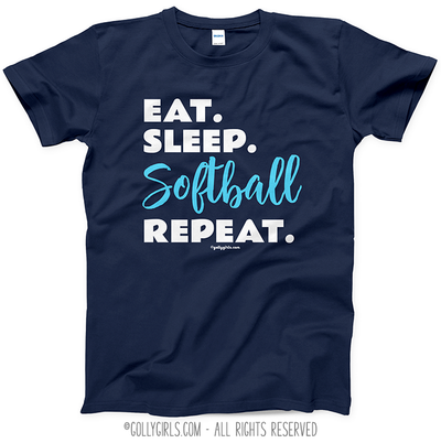 Eat Sleep Softball T-Shirt (Youth-Adult) - Golly Girls