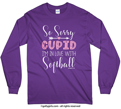 Sorry Cupid Softball Long Sleeve T-Shirt (Youth-Adult) - Golly Girls