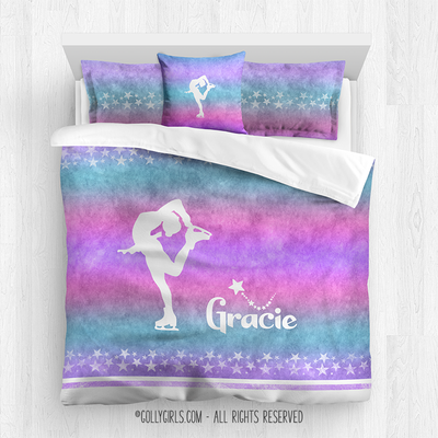 Starry Sky Figure Skating Personalized Comforter Or Set - Golly Girls