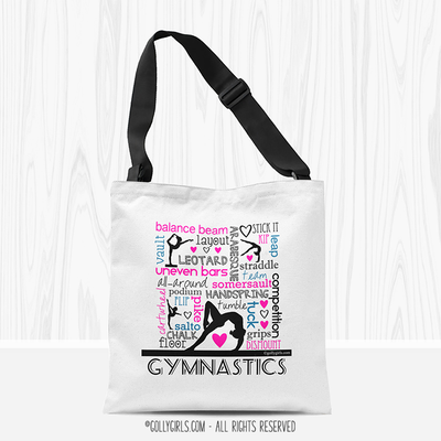 Word of Gymnastics Typography Tote Bag - Golly Girls